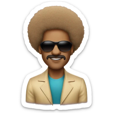 Stevie wonder with Afro and round sunglasses  sticker