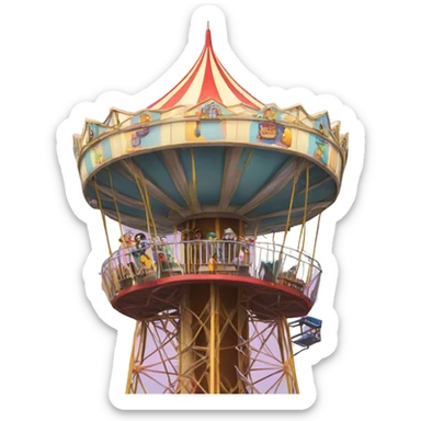Amusement park drop tower sticker