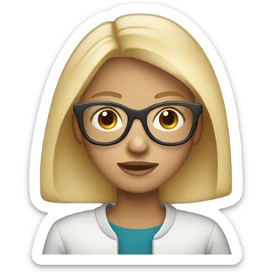 blonde girl with eyeglasses carrying direct message icon from Instagram sticker
