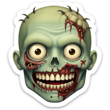 faça um zumbi mostrando o dente sticker
