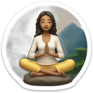 menina meditando e passando gloss sticker