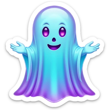 glitter purple and cian ghost glory sticker