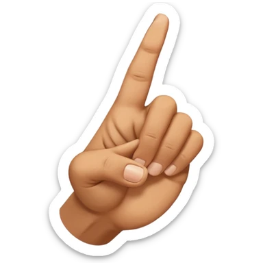 Twist to the side and bend the finger sticker