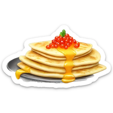 Russian crepes with caviar  sticker