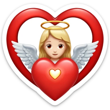 heart with an angel halo above it sticker