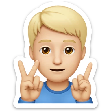 a emoji with two fingers in his nose, make him have a natural white skincolour and blonde hair sticker