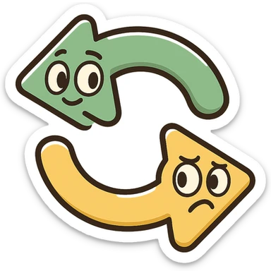 turnover arrows icon, modern look, green gold and white color scheme, rounded shapes, simple design, no background sticker