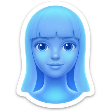 Blue translucent holographic female sticker
