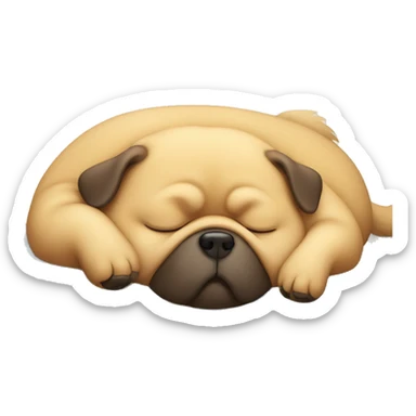 Fat dog sleeping sticker