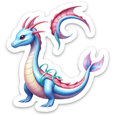 Milotic-Dragonair-Dratini-hybrid, full body, two legs, two hands sticker