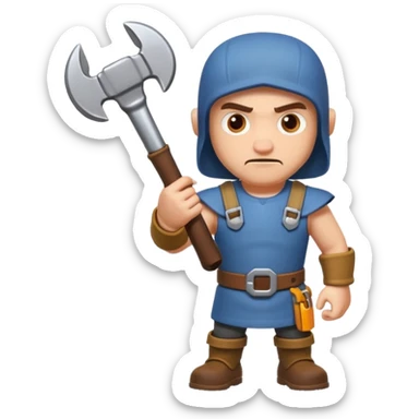 A Mechanic Wrench In A Clash Of Clans and medival Aesthetic sticker