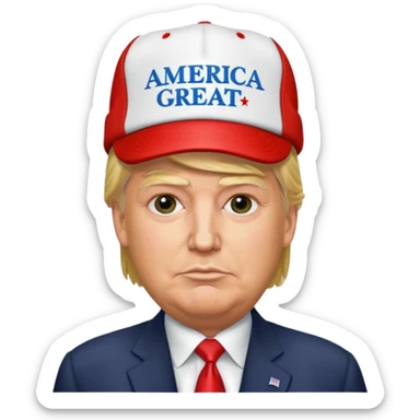 Trump wearing Make America great again sticker