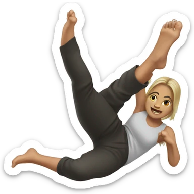 Girl kicking her feet sticker