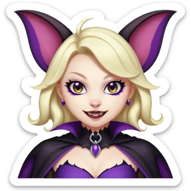 Black batty vampiric scary sexy handsome beautiful pretty Liepard-Noibat-Delcatty-Pokémon-fusion sticker