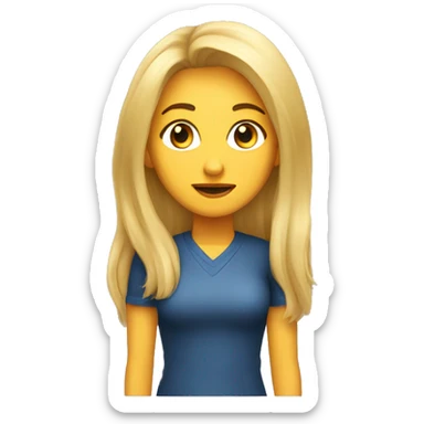 mujer con pelo rubio medio largo con anteojos  sticker