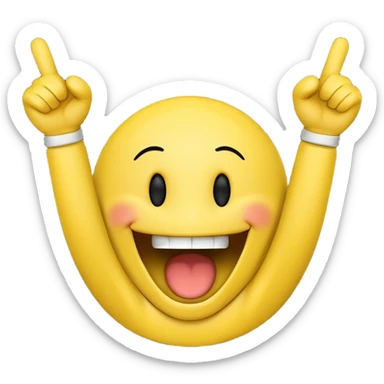 a cheering smiley with the words "Rabea! Rabea!" shouting over his head sticker