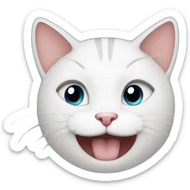 A cat smile to a cat cry sticker
