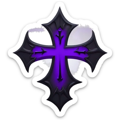 Gothic black cross with purple accents and a bat in the middle add this bat in the middle sticker