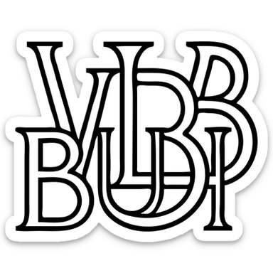 grey elegant monogram of the letters WILD BUNCH, intertwined or overlapping, sophisticated look sticker