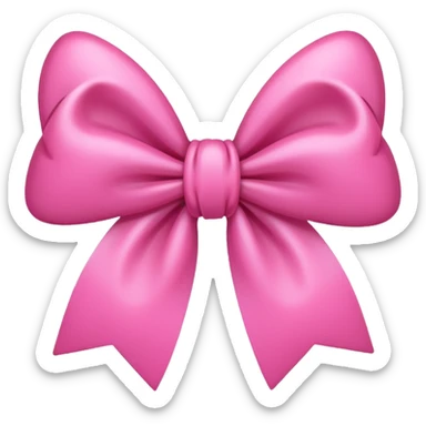 cute pink emoji of a bow sticker
