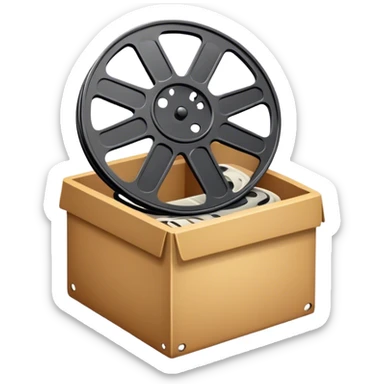 movie cold, Film reel in box sticker