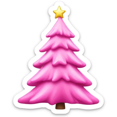Pink Christmas tree sticker