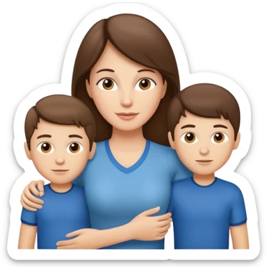 Exhausted Light brunette fit mom with 3 sons sticker