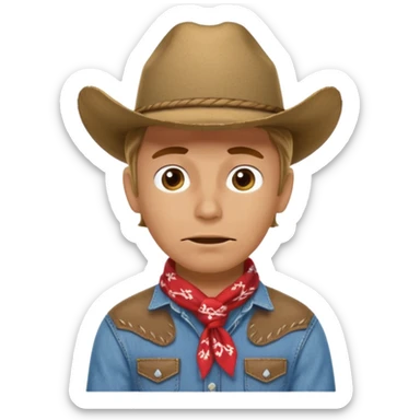cowboy making oops expression sticker