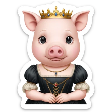   renaissance monalisa goth pig  sticker
