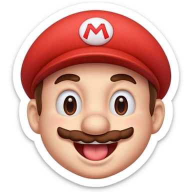Mario blushing tongue out sticker