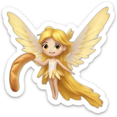 Une fée avec des ailes et magique baguette sticker