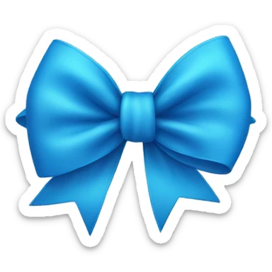 blue cute bow sticker
