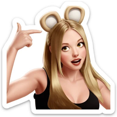 blonde girl with animal ears sticker