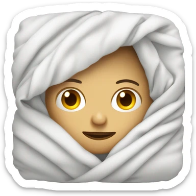 White cozy folded blanket sticker