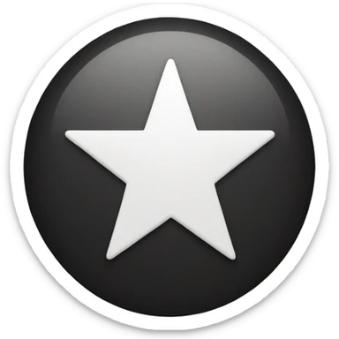 White star in black circle sticker