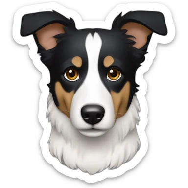 dog, short-hair, black-hair, white-chest, white-stripe-down-face, black-border-collie, mcnab, terrier sticker
