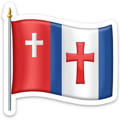 Flag red background red cross sticker