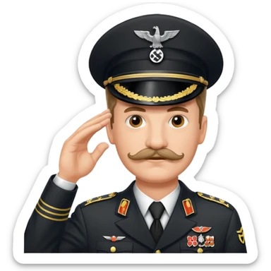 The man with the German mustache is saluting his superior officer, the Nazi commander. sticker