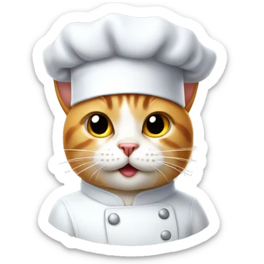 cat wearing a chef hat sticker