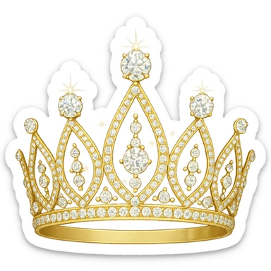 crown with a soft yellow base, only sparkling gems, no butterflies sticker