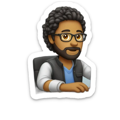 Graphic Designer Working On PC sticker