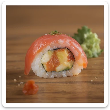 heart-shaped sushi, professional photography style sticker