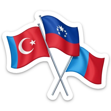 Doğu Türkistan Bayrağı+Türk Bayrağı+Azerbaycan Bayrağı sticker