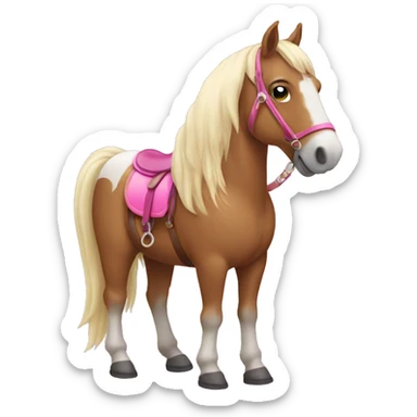 Horse with a pink saddle sticker