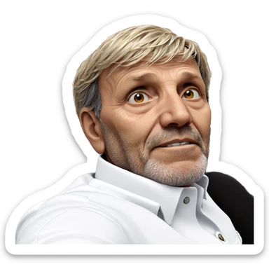 male in white shirt portrait sticker