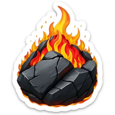 single burning coal sticker