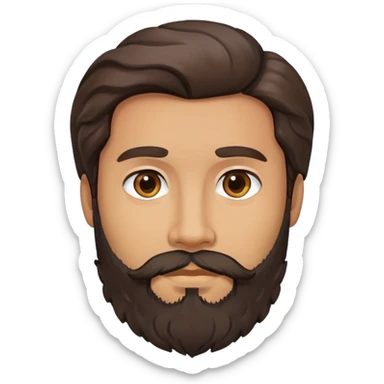 man face with beard, medium skin tone, and dark wavy hair sticker