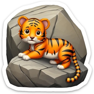 baby tiger rock climbing sticker