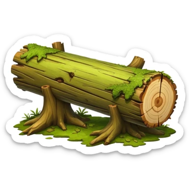 create a dnd style fallen_log.png using 48x48 pixels size sticker