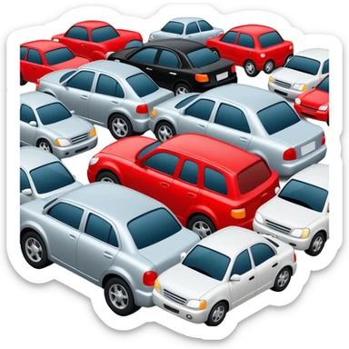traffic jam with cars sticker
